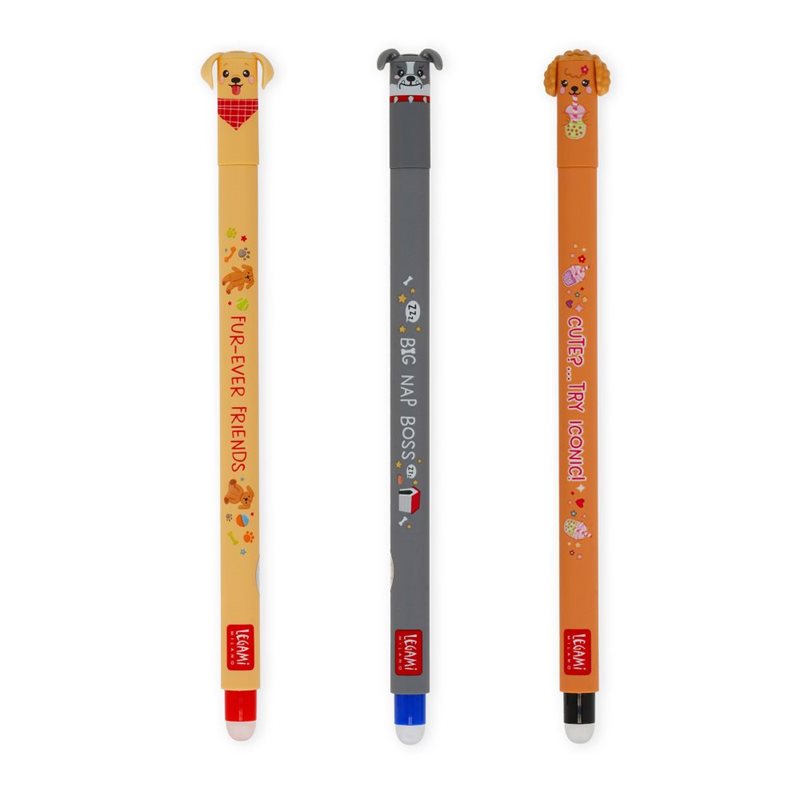 Erasable gel pen Fur-ever Friends, Golden retriever/Bulldog/Pudel (hundar)