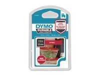 Tape DYMO Durable D1 12mm Vit på röd