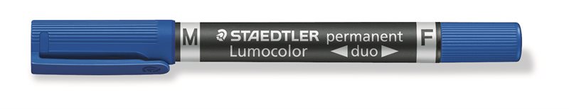 Märkpenna Lumocolor Duo Perm 0,6-1,5mm blå