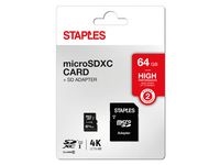 Minneskort STAPLES MicroSDHC/XC 64GB