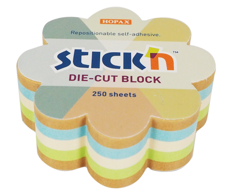 Stick´n Notiskub Kraft/Pastell Blomma