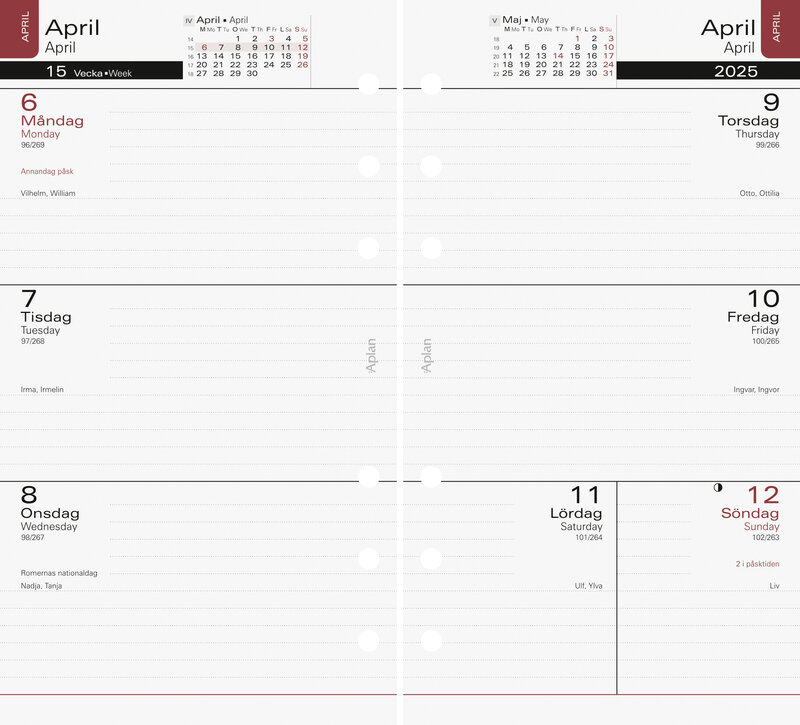Systemkalender Diary Classic Almanacksförlaget
