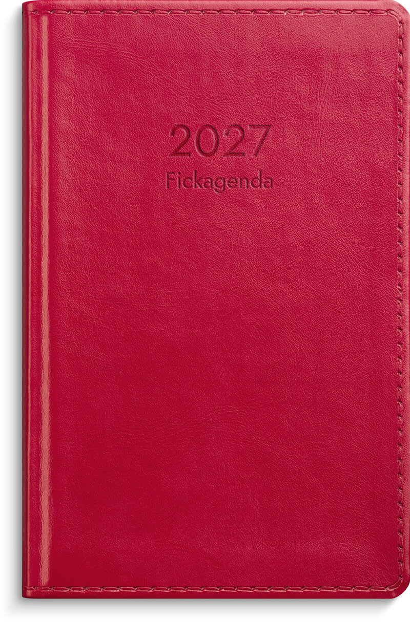Fickagenda 2027 rött konstläder