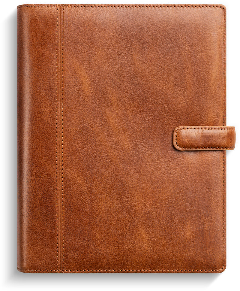 Business Systemkalender A5 2027 brunt skinn