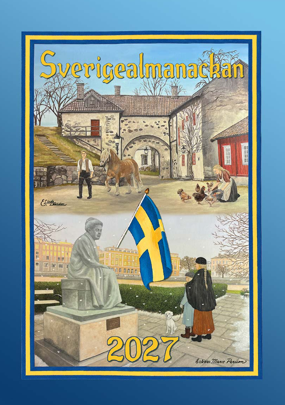 Väggkalender Sverigealmanackan 2027 A3 30x42cm