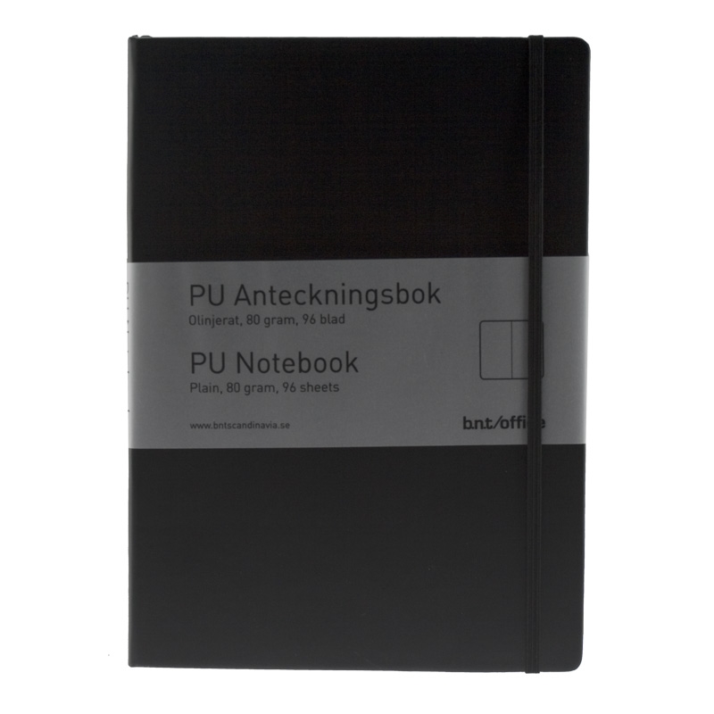 PU Notebook A6 olinjerad Svart