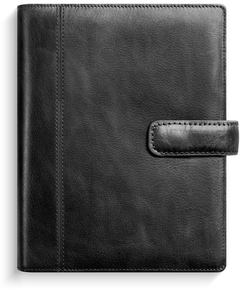 Kalender 2026 Compact Systemkal svart skinn