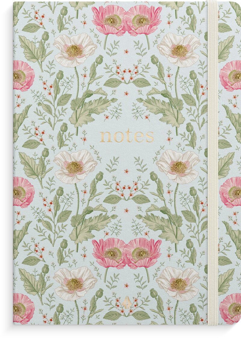 Notebook Deluxe A5 blue flower