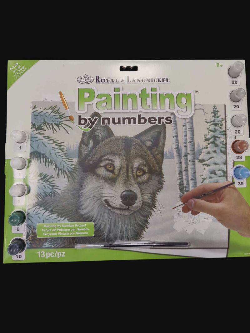 Painting by numbers Snow Wolf