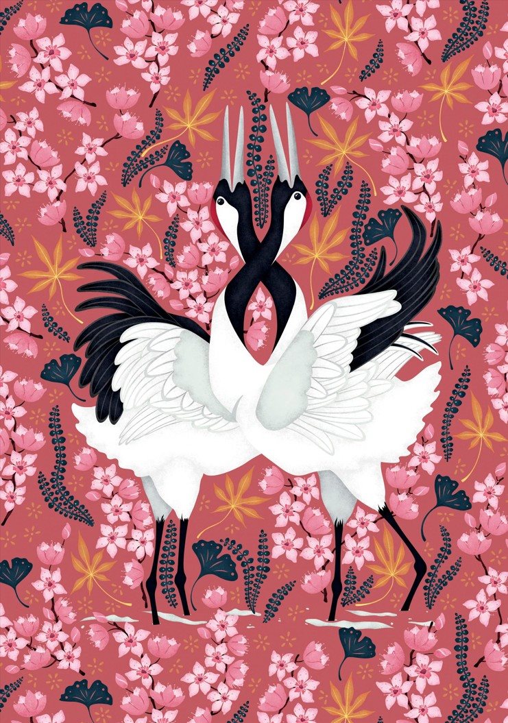 Japanese Cranes Notecard