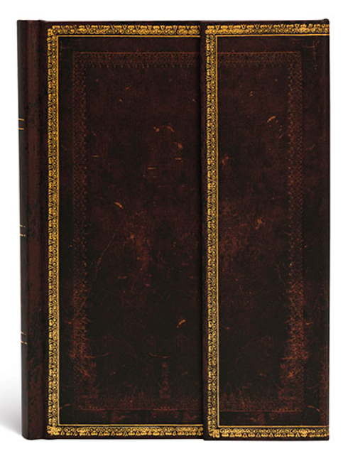 Paperblanks Anteckningsbok Linj Midi Old Leather Collection Black Moroccan Paperblanks