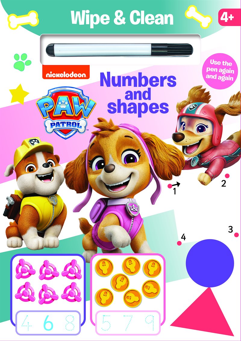Nickelodeon Paw Patrol. Wipe & Clean - Numbers and shapes