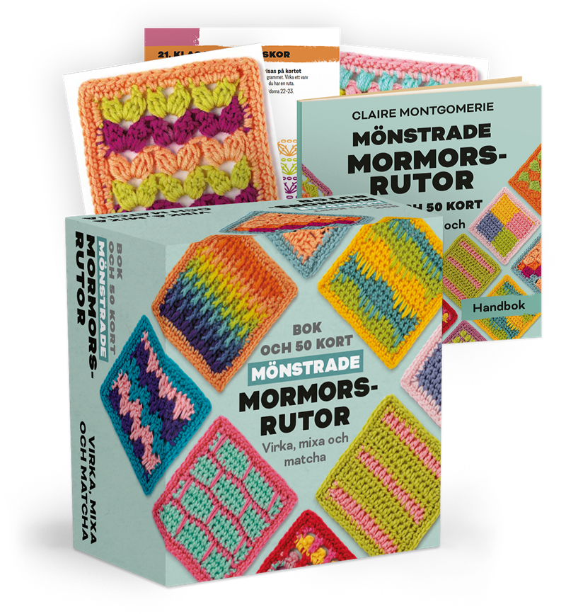 Mönstrade mormorsrutor Bok och 50 kort: Virka, mixa och matcha