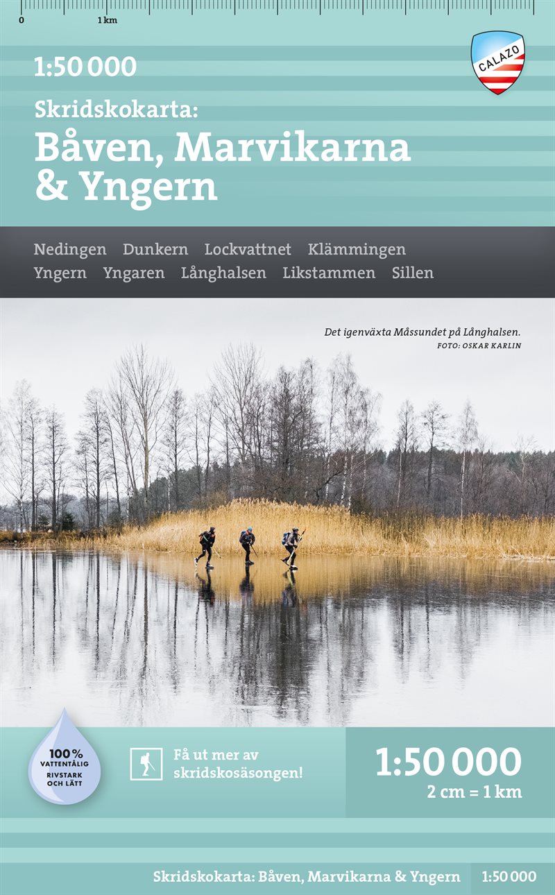 Skridskokarta Båven, Marvikarna & Yngern 1:50.000