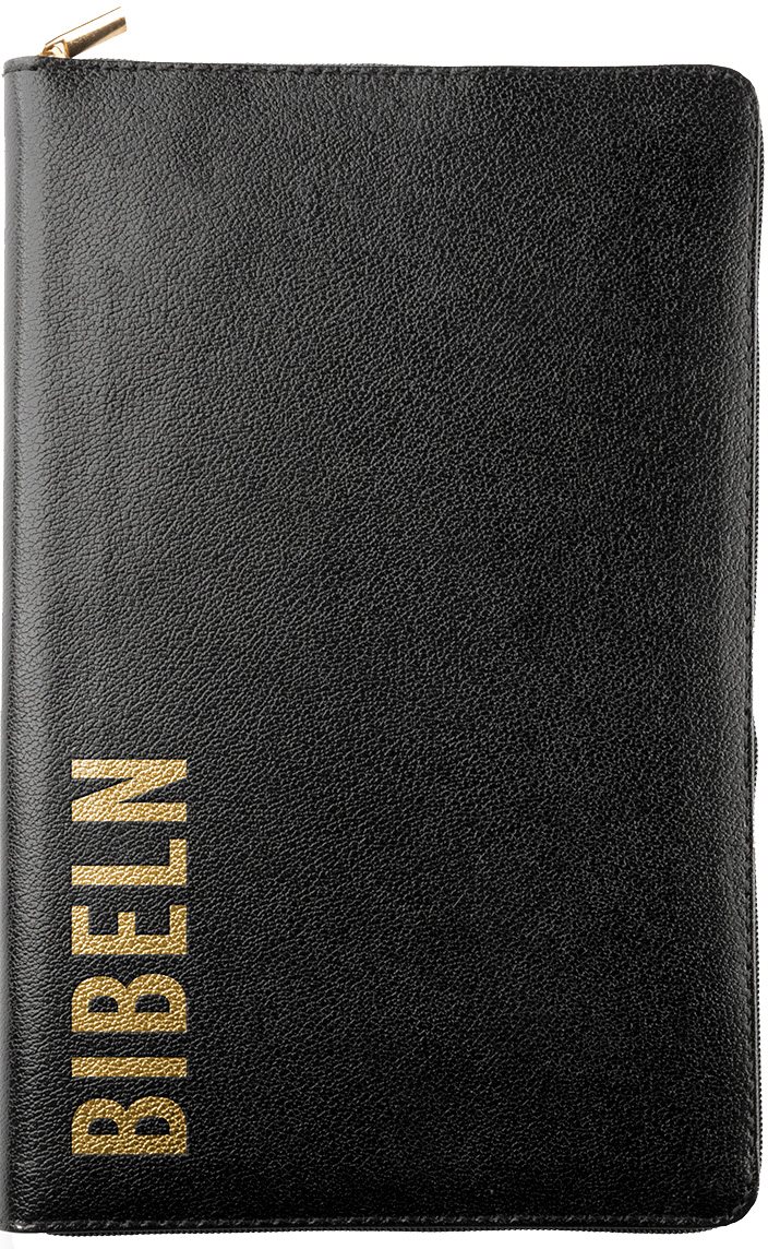 Bibel 2026 Slimline - Bounded leather Svart med dragkedja