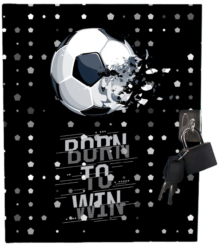 Dagbok med lås, fotboll