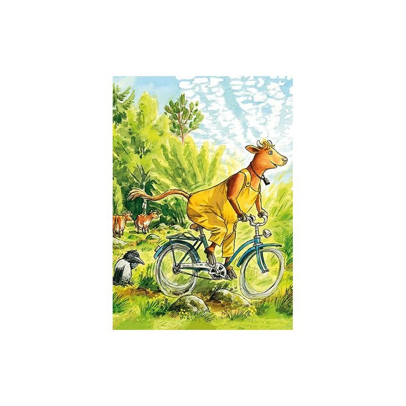 Vykort Mamma Mu cyklar sommar