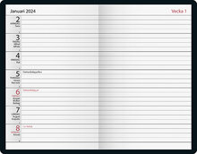 Kalender 2024 Agenda Blå Konstläder FSC