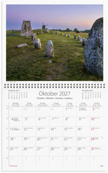 Väggkalender Sweden 2027 med kuvert