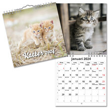 Väggkalender Katter Mini 2024 160x160mm