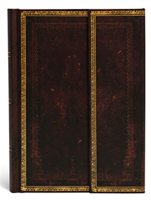 Paperblanks Anteckningsbok Linj Midi Old Leather Collection Black Moroccan Paperblanks