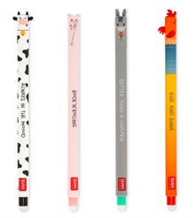 Erasable gel pen, 4-pack, Farm sweet farm, Ko/Gris/Åsna/Tupp